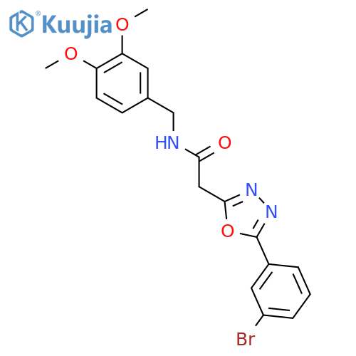 2-5-(3-bromophenyl)-1,3,4-oxadiazol-2-yl-N-(3,4-dimethoxyphenyl)methylacetamide structure