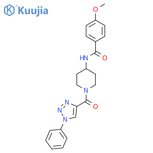 4-methoxy-N-1-(1-phenyl-1H-1,2,3-triazole-4-carbonyl)piperidin-4-ylbenzamide structure