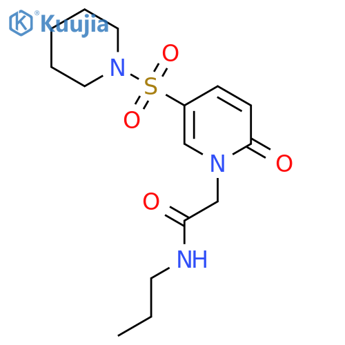 2-2-oxo-5-(piperidine-1-sulfonyl)-1,2-dihydropyridin-1-yl-N-propylacetamide structure