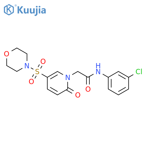 N-(3-chlorophenyl)-2-5-(morpholine-4-sulfonyl)-2-oxo-1,2-dihydropyridin-1-ylacetamide structure