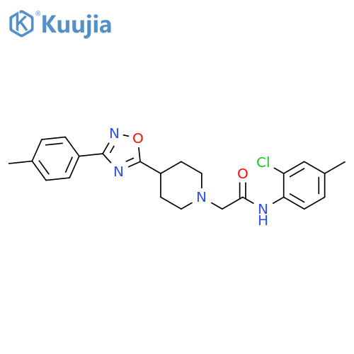 N-(2-chloro-4-methylphenyl)-2-{4-3-(4-methylphenyl)-1,2,4-oxadiazol-5-ylpiperidin-1-yl}acetamide structure