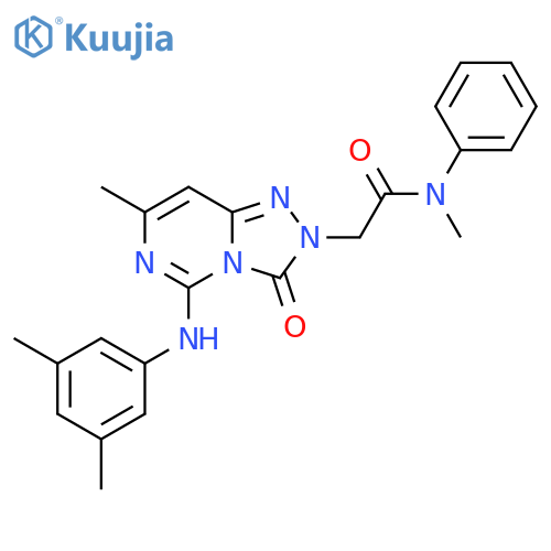2-{5-(3,5-dimethylphenyl)amino-7-methyl-3-oxo-2H,3H-1,2,4triazolo4,3-cpyrimidin-2-yl}-N-methyl-N-phenylacetamide structure