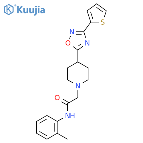 N-(2-methylphenyl)-2-{4-3-(thiophen-2-yl)-1,2,4-oxadiazol-5-ylpiperidin-1-yl}acetamide structure