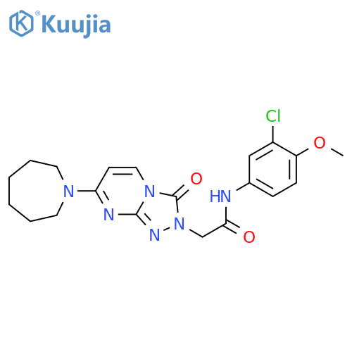 2-7-(azepan-1-yl)-3-oxo-2H,3H-1,2,4triazolo4,3-apyrimidin-2-yl-N-(3-chloro-4-methoxyphenyl)acetamide structure