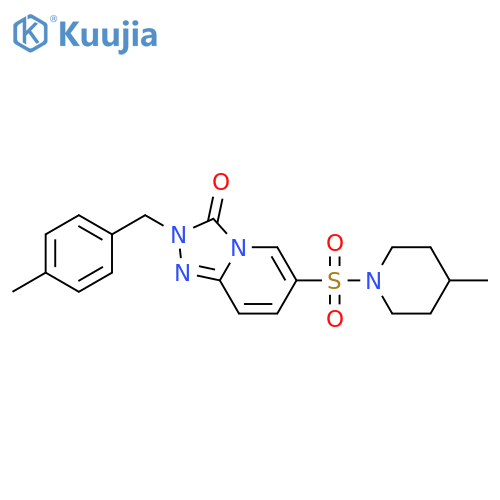 2-(4-methylphenyl)methyl-6-(4-methylpiperidin-1-yl)sulfonyl-2H,3H-1,2,4triazolo4,3-apyridin-3-one structure