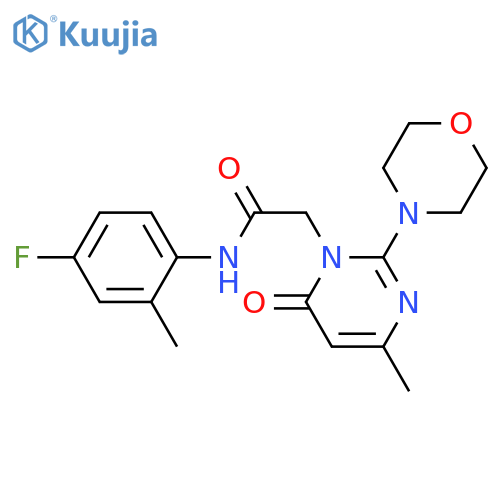 N-(4-fluoro-2-methylphenyl)-2-4-methyl-2-(morpholin-4-yl)-6-oxo-1,6-dihydropyrimidin-1-ylacetamide structure