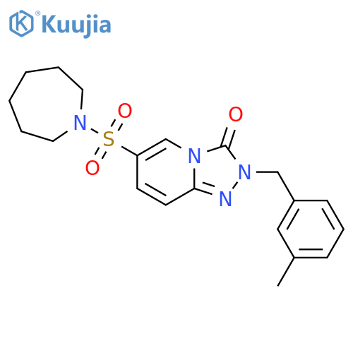 6-(azepane-1-sulfonyl)-2-(3-methylphenyl)methyl-2H,3H-1,2,4triazolo4,3-apyridin-3-one structure