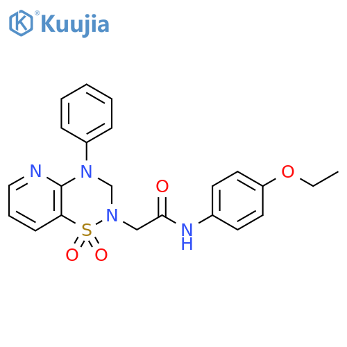 2-{1,1-dioxo-4-phenyl-2H,3H,4H-1lambda6-pyrido2,3-e1,2,4thiadiazin-2-yl}-N-(4-ethoxyphenyl)acetamide structure