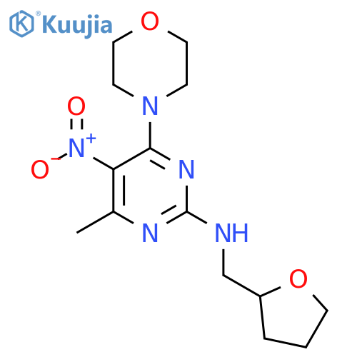 4-methyl-6-(morpholin-4-yl)-5-nitro-N-(oxolan-2-yl)methylpyrimidin-2-amine structure