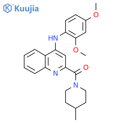 N-(2,4-dimethoxyphenyl)-2-(4-methylpiperidine-1-carbonyl)quinolin-4-amine structure
