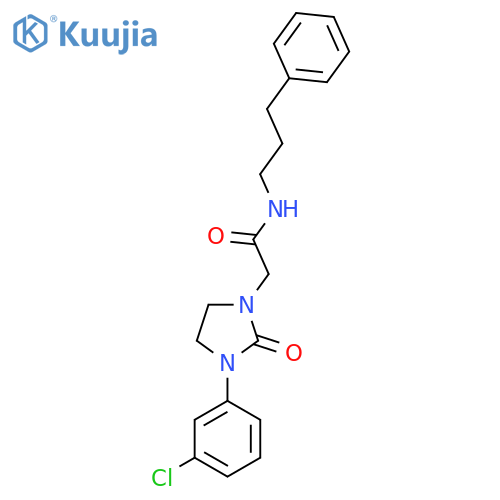 2-3-(3-chlorophenyl)-2-oxoimidazolidin-1-yl-N-(3-phenylpropyl)acetamide structure