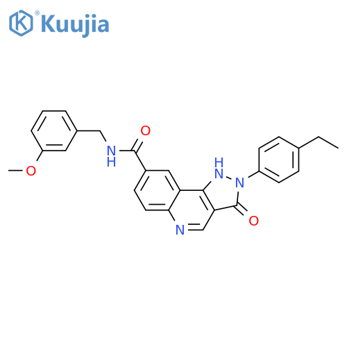 2-(4-ethylphenyl)-N-[(3-methoxyphenyl)methyl]-3-oxo-2H,3H,5H-pyrazolo[4,3-c]quinoline-8-carboxamide structure