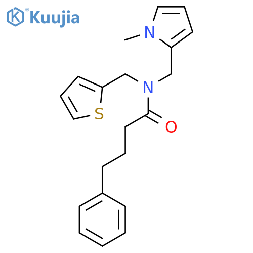 N-(1-methyl-1H-pyrrol-2-yl)methyl-4-phenyl-N-(thiophen-2-yl)methylbutanamide structure