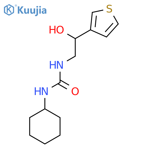 1-cyclohexyl-3-2-hydroxy-2-(thiophen-3-yl)ethylurea structure