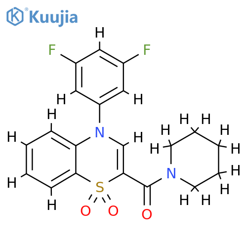 4-(3,5-difluorophenyl)-2-(piperidine-1-carbonyl)-4H-1lambda6,4-benzothiazine-1,1-dione structure