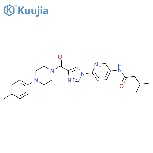 3-methyl-N-(6-{4-4-(4-methylphenyl)piperazine-1-carbonyl-1H-imidazol-1-yl}pyridin-3-yl)butanamide structure