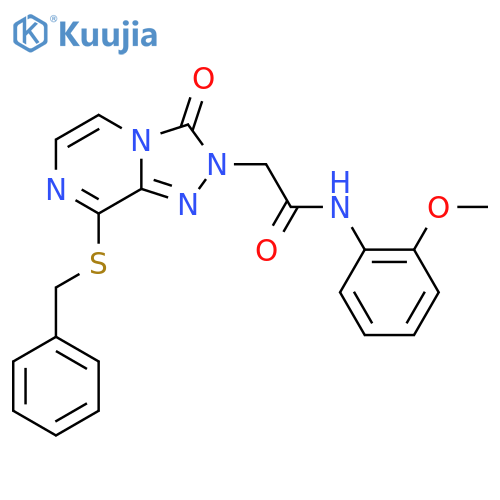 2-8-(benzylsulfanyl)-3-oxo-2H,3H-1,2,4triazolo4,3-apyrazin-2-yl-N-(2-methoxyphenyl)acetamide structure