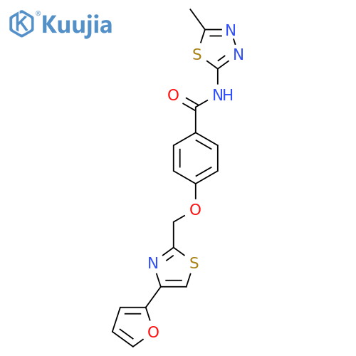 4-{4-(furan-2-yl)-1,3-thiazol-2-ylmethoxy}-N-(5-methyl-1,3,4-thiadiazol-2-yl)benzamide structure
