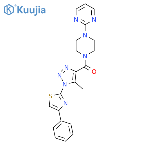 2-{4-5-methyl-1-(4-phenyl-1,3-thiazol-2-yl)-1H-1,2,3-triazole-4-carbonylpiperazin-1-yl}pyrimidine structure
