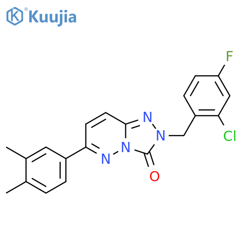 2-(2-chloro-4-fluorophenyl)methyl-6-(3,4-dimethylphenyl)-2H,3H-1,2,4triazolo4,3-bpyridazin-3-one structure