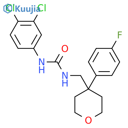 1-(3,4-dichlorophenyl)-3-{4-(4-fluorophenyl)oxan-4-ylmethyl}urea structure