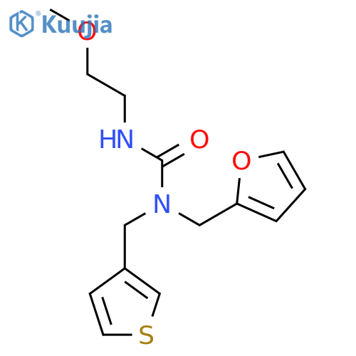 1-(furan-2-yl)methyl-3-(2-methoxyethyl)-1-(thiophen-3-yl)methylurea structure