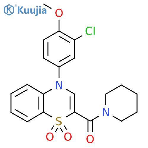 4-(3-chloro-4-methoxyphenyl)-2-(piperidine-1-carbonyl)-4H-1lambda6,4-benzothiazine-1,1-dione structure