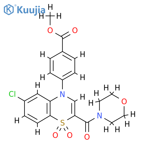 methyl 4-[6-chloro-2-(morpholine-4-carbonyl)-1,1-dioxo-4H-1lambda6,4-benzothiazin-4-yl]benzoate structure