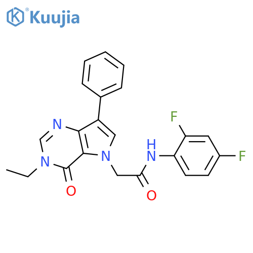 N-(2,4-difluorophenyl)-2-{3-ethyl-4-oxo-7-phenyl-3H,4H,5H-pyrrolo[3,2-d]pyrimidin-5-yl}acetamide structure
