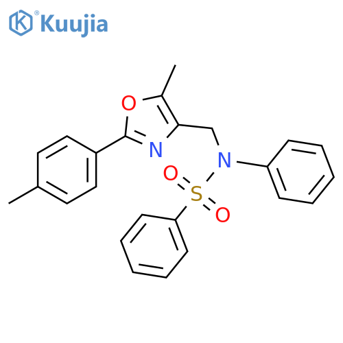 N-{[5-methyl-2-(4-methylphenyl)-1,3-oxazol-4-yl]methyl}-N-phenylbenzenesulfonamide structure