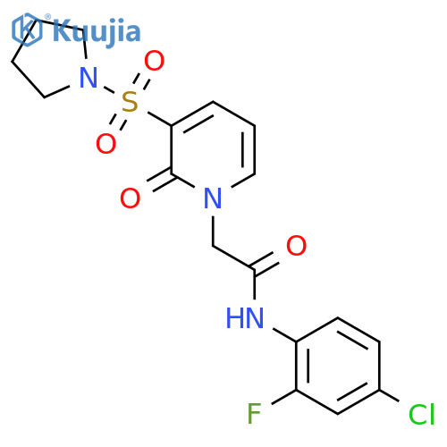 N-(4-chloro-2-fluorophenyl)-2-2-oxo-3-(pyrrolidine-1-sulfonyl)-1,2-dihydropyridin-1-ylacetamide structure