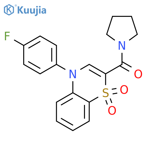 4-(4-fluorophenyl)-2-(pyrrolidine-1-carbonyl)-4H-1lambda6,4-benzothiazine-1,1-dione structure