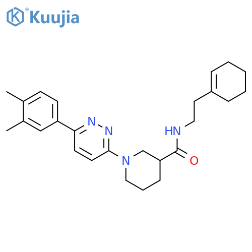 N-[2-(cyclohex-1-en-1-yl)ethyl]-1-[6-(3,4-dimethylphenyl)pyridazin-3-yl]piperidine-3-carboxamide structure