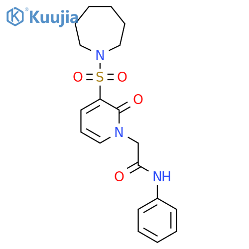 2-[3-(azepane-1-sulfonyl)-2-oxo-1,2-dihydropyridin-1-yl]-N-phenylacetamide structure