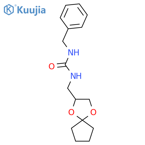 1-benzyl-3-({1,4-dioxaspiro4.4nonan-2-yl}methyl)urea structure