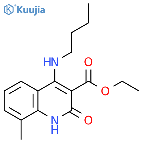 ethyl 4-(butylamino)-8-methyl-2-oxo-1,2-dihydroquinoline-3-carboxylate structure