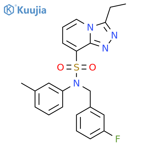 3-ethyl-N-(3-fluorophenyl)methyl-N-(3-methylphenyl)-1,2,4triazolo4,3-apyridine-8-sulfonamide structure