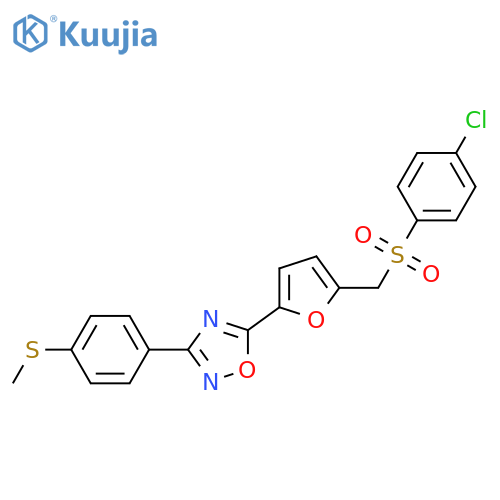 5-{5-[(4-chlorobenzenesulfonyl)methyl]furan-2-yl}-3-[4-(methylsulfanyl)phenyl]-1,2,4-oxadiazole structure