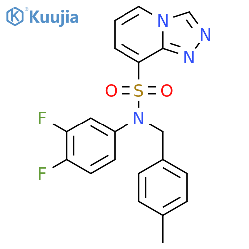 N-(3,4-difluorophenyl)-N-(4-methylphenyl)methyl-1,2,4triazolo4,3-apyridine-8-sulfonamide structure