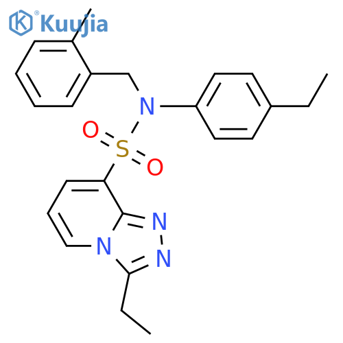 3-ethyl-N-(4-ethylphenyl)-N-(2-methylphenyl)methyl-1,2,4triazolo4,3-apyridine-8-sulfonamide structure
