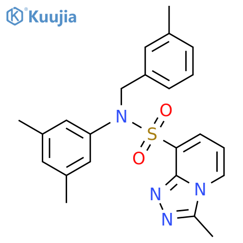 N-(3,5-dimethylphenyl)-3-methyl-N-(3-methylphenyl)methyl-1,2,4triazolo4,3-apyridine-8-sulfonamide structure