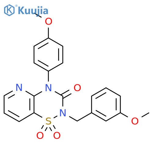 4-(4-methoxyphenyl)-2-(3-methoxyphenyl)methyl-2H,3H,4H-1lambda6-pyrido2,3-e1,2,4thiadiazine-1,1,3-trione structure