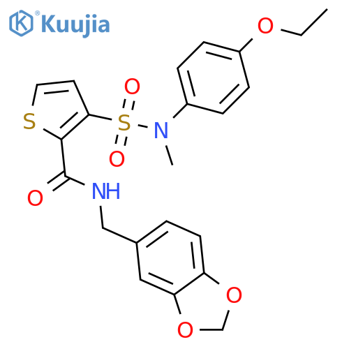 N-[(2H-1,3-benzodioxol-5-yl)methyl]-3-[(4-ethoxyphenyl)(methyl)sulfamoyl]thiophene-2-carboxamide structure