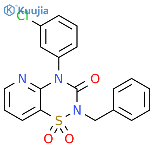 2-benzyl-4-(3-chlorophenyl)-2H,3H,4H-1lambda6-pyrido2,3-e1,2,4thiadiazine-1,1,3-trione structure