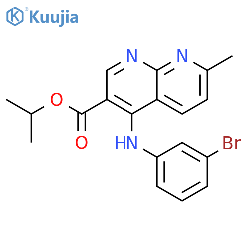 propan-2-yl 4-[(3-bromophenyl)amino]-7-methyl-1,8-naphthyridine-3-carboxylate structure