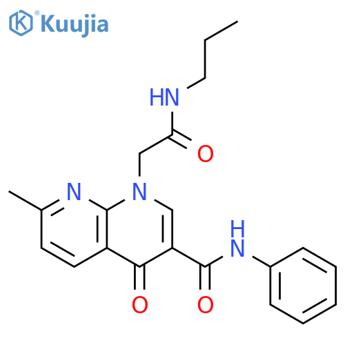 7-methyl-4-oxo-N-phenyl-1-[(propylcarbamoyl)methyl]-1,4-dihydro-1,8-naphthyridine-3-carboxamide structure