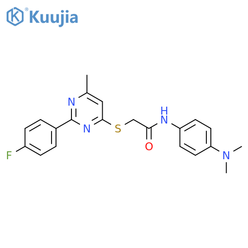 N-[4-(dimethylamino)phenyl]-2-{[2-(4-fluorophenyl)-6-methylpyrimidin-4-yl]sulfanyl}acetamide structure
