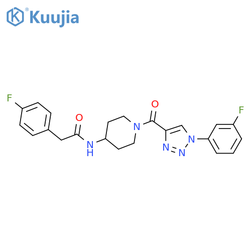 2-(4-fluorophenyl)-N-{1-1-(3-fluorophenyl)-1H-1,2,3-triazole-4-carbonylpiperidin-4-yl}acetamide structure