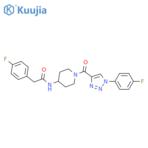 2-(4-fluorophenyl)-N-{1-1-(4-fluorophenyl)-1H-1,2,3-triazole-4-carbonylpiperidin-4-yl}acetamide structure