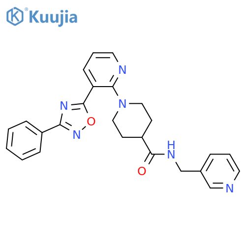 1-[3-(3-phenyl-1,2,4-oxadiazol-5-yl)pyridin-2-yl]-N-[(pyridin-3-yl)methyl]piperidine-4-carboxamide structure